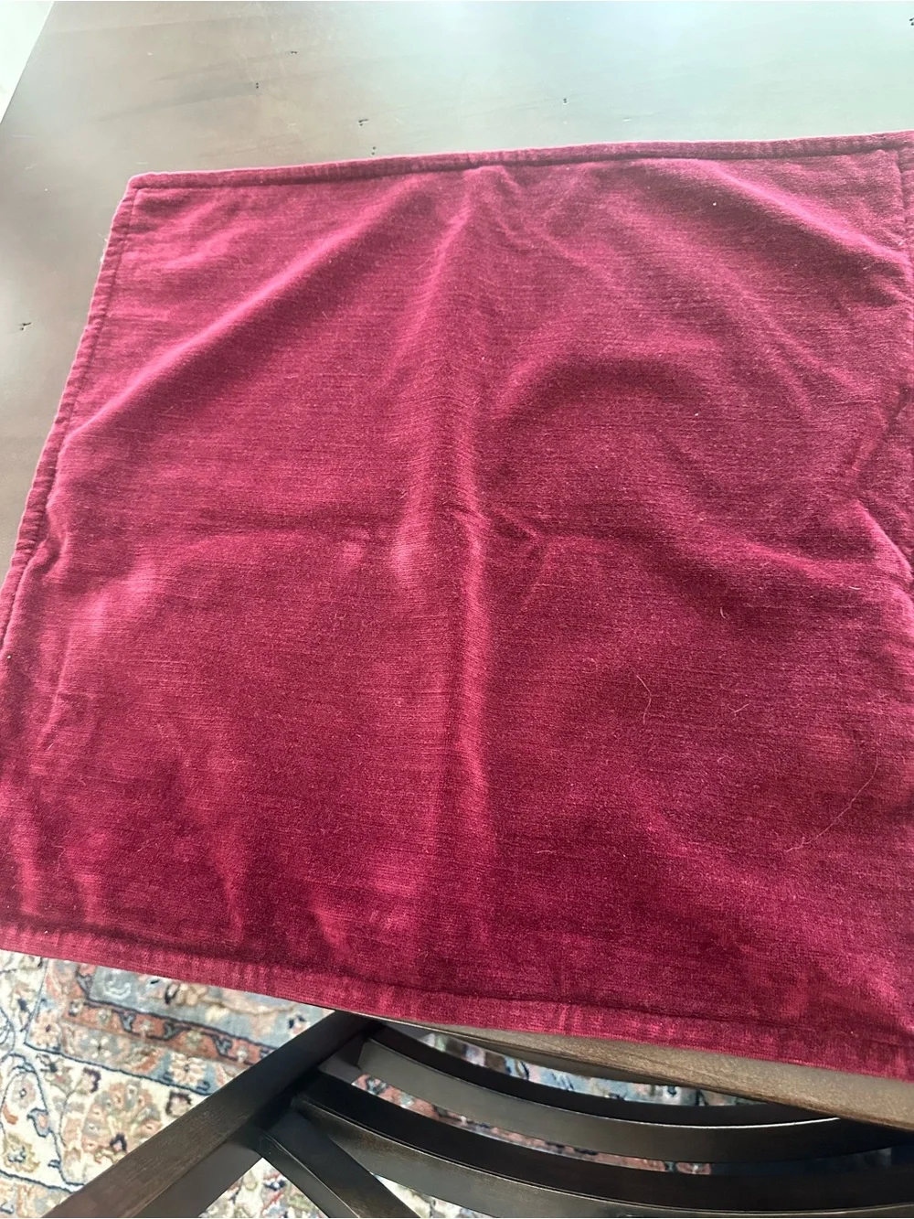 Pottery Barn Burgundy Wine Velvet Pillow Covers 20x20 Set of 2